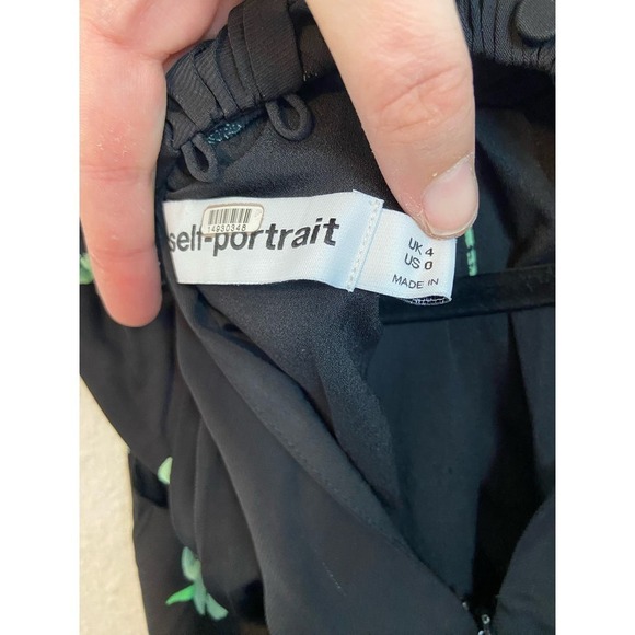 Self-Portrait Pansy Print Midi Dress size 0 - Picture 5 of 8